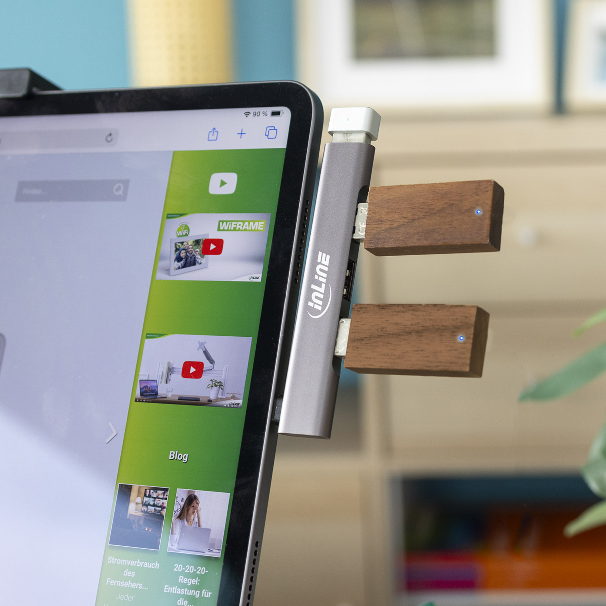 InLine Slim USB-C Hub, 4-port, USB 3.0 + 3x USB 2.0, slim design – image 5