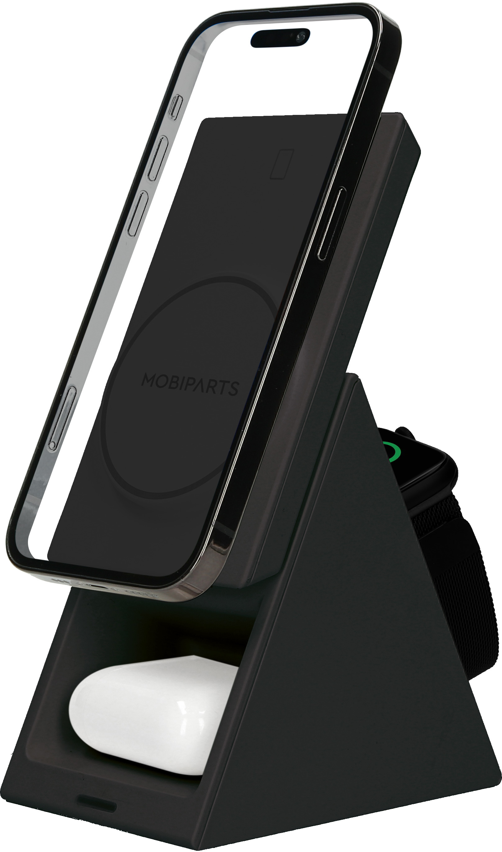 Mobiparts Wireless 3 in 1 Charger 15W Triangle Black