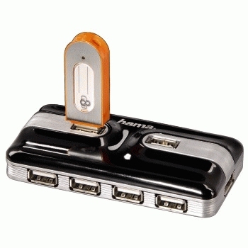 Hama USB 2.0 Hub 1:7, black/silver – image 2