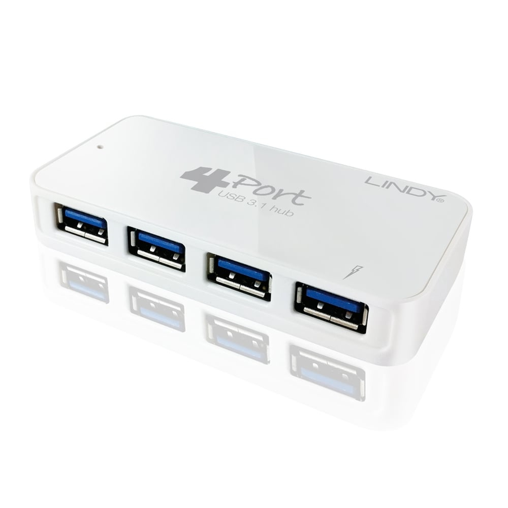 Lindy 43168 interface hub USB 3.2 Gen 1 (3.1 Gen 1) Type-A 5000 Mbit/s White