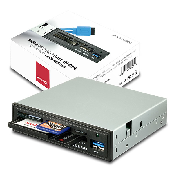 Axagon CRI-S3 card reader USB 3.2 Gen 1 (3.1 Gen 1) Internal Black, Grey – image 2