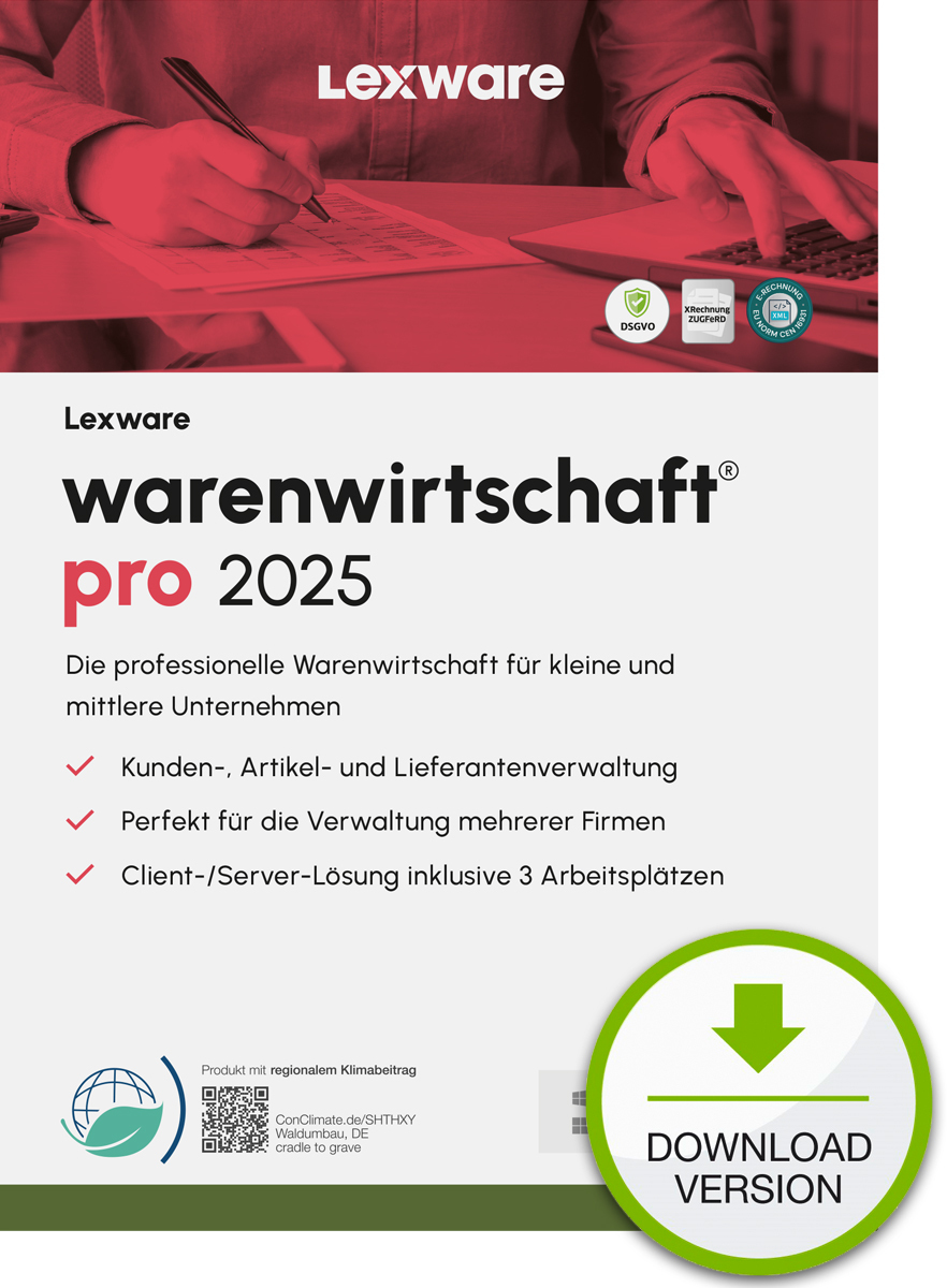 Lexware warenwirtschaft pro 2025 "unbegrenzte Laufzeit" Download Sistema di gestione della merce 1 anno/i