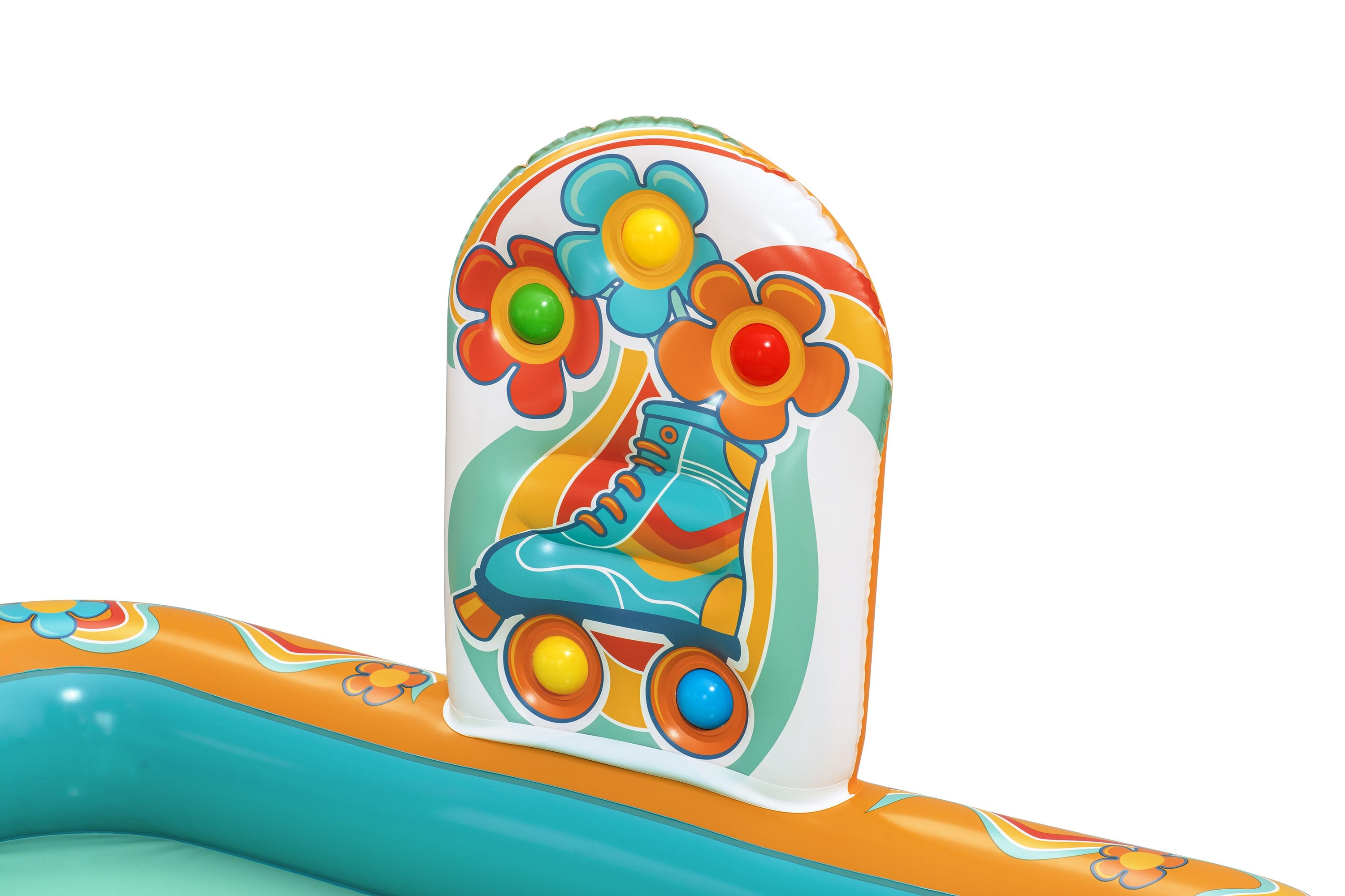 صورة مركز لعب قابل للنفخ وحوض سباحة للأطفال Retro Groove، 1.93 متر × 1.52 متر × 0.74 متر