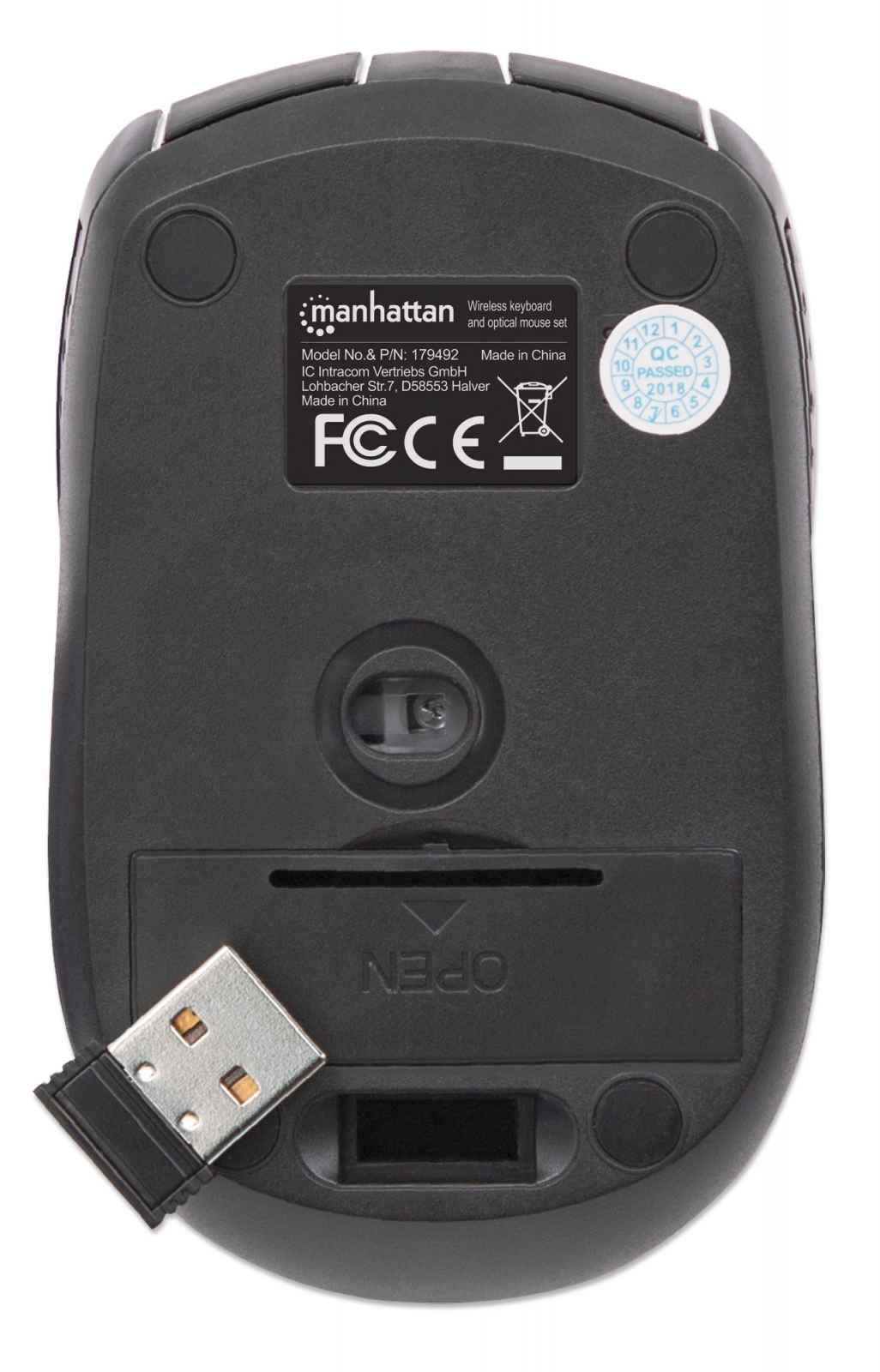 Manhattan 179492 keyboard Mouse included Office RF Wireless German Black – image 4