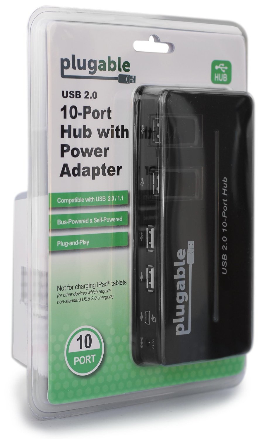 Plugable Technologies USB2-HUB10S interface hub 480 Mbit/s Black – image 6