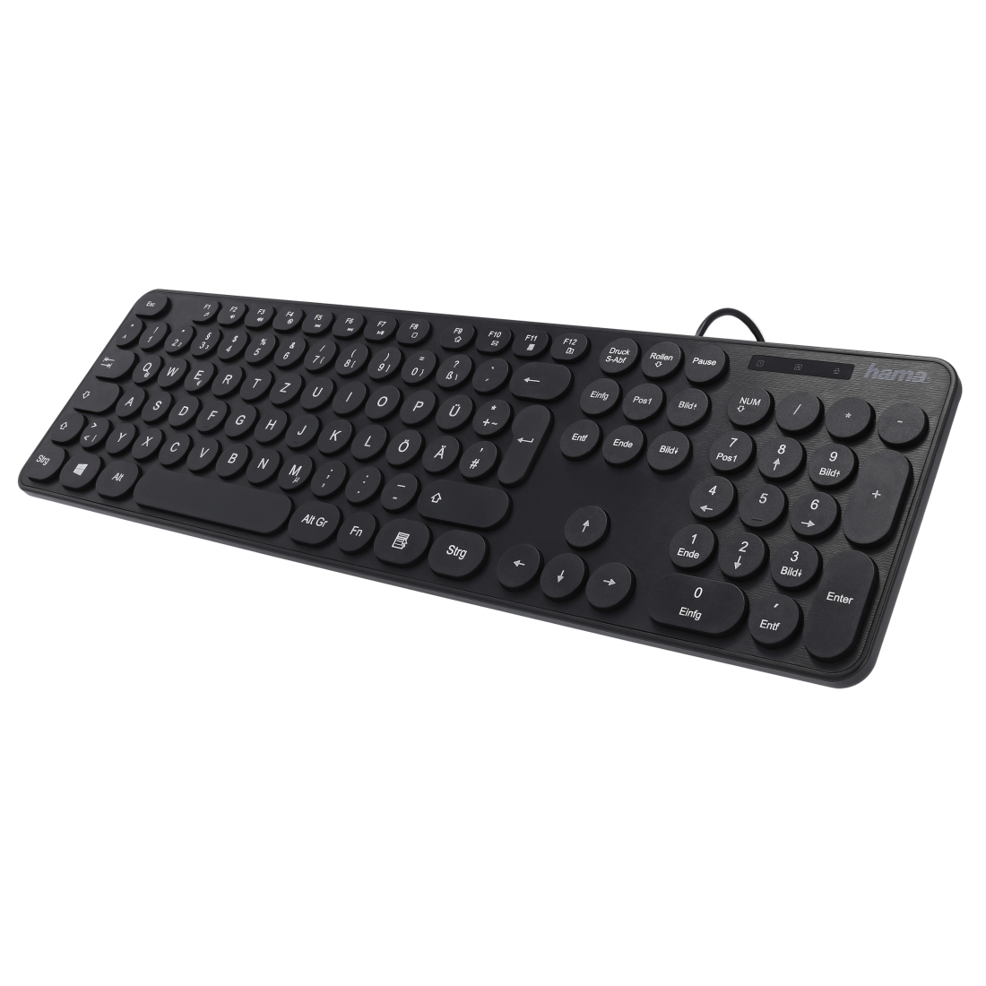 Hama KC-500 keyboard Office USB QWERTZ German Black