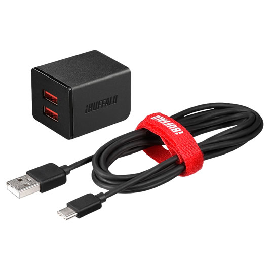 Buffalo BSMPA2402P2CBK mobile device charger Universal Black AC Indoor