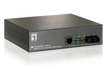LevelOne 10/100BASE-TX to 100BASE-FX SMF SC PoE Converter, 20km – image 2