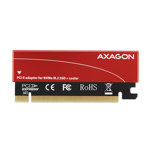 Axagon PCEM2-S PCIe x16 - M.2 NVMe M-key slot adapter, w. passive alu heatsink – image 6