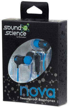 Manhattan Nova Headset Wired In-ear Calls/Music Black, Blue – image 3
