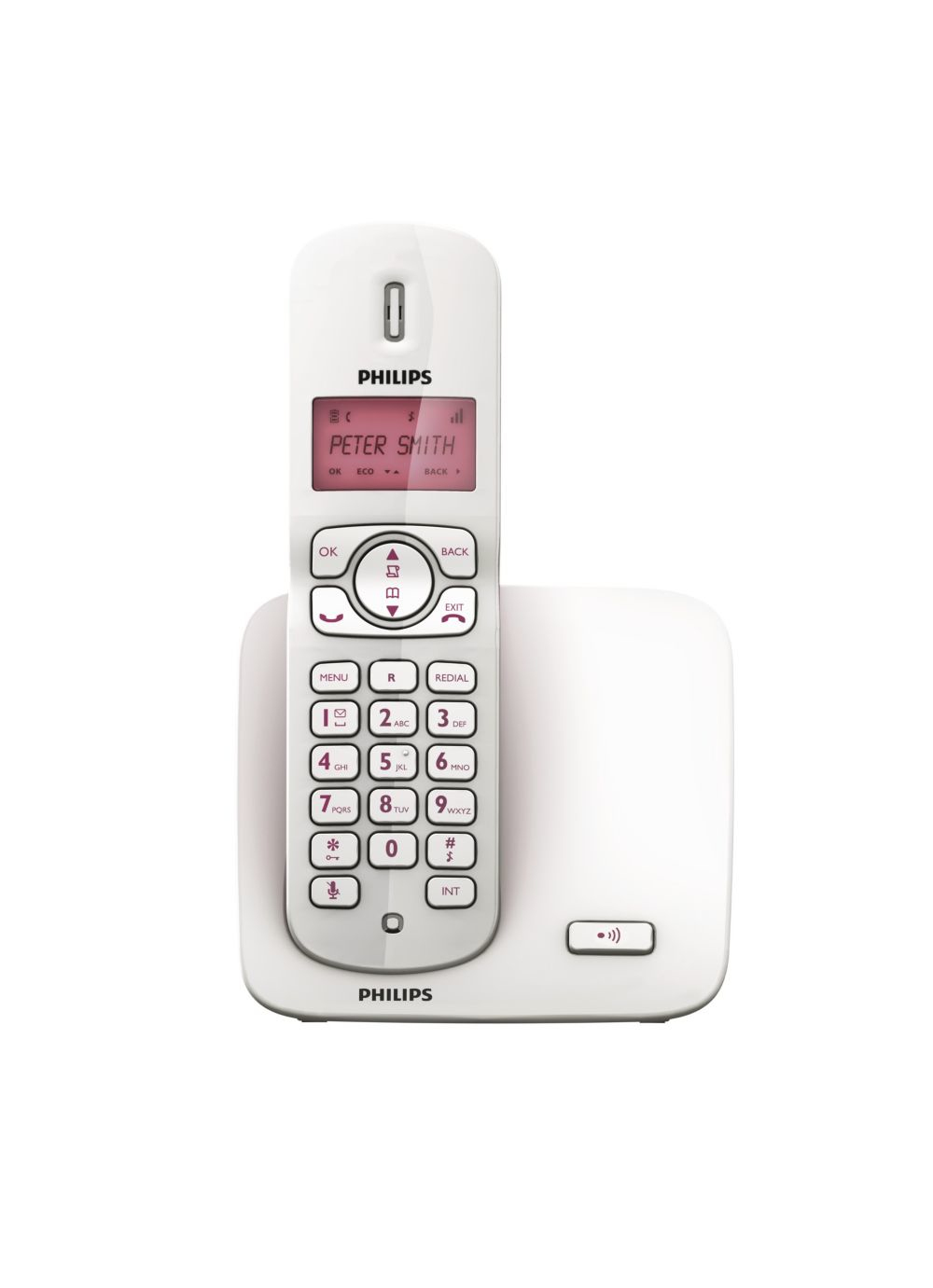 Philips Perfect sound CD1701P/38 telephone Caller ID Purple, White
