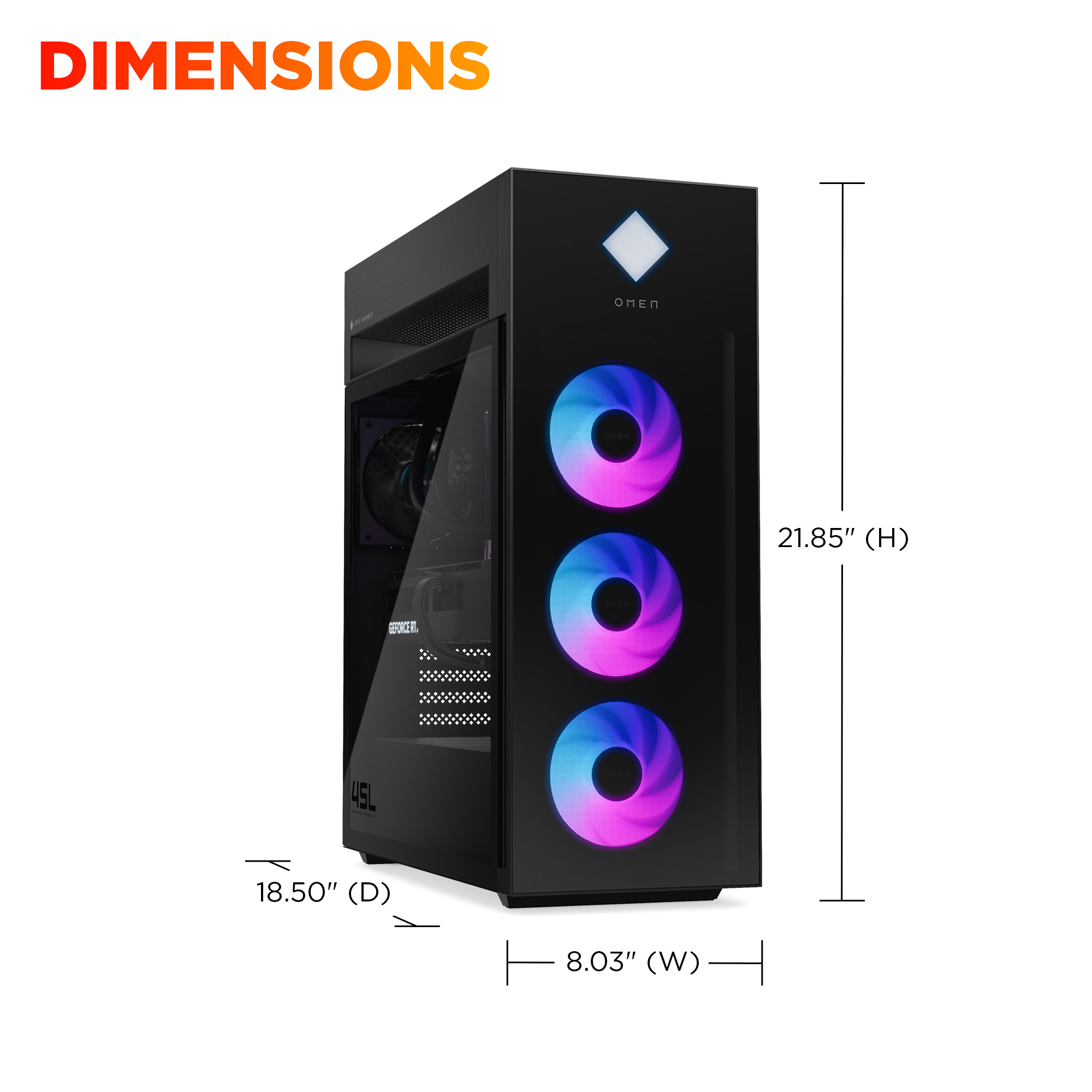 OMEN by HP 45L GT22-3090 Intel Core Ultra 9 285K 64 GB DDR5-SDRAM 2 TB SSD NVIDIA GeForce RTX 5090 Windows 11 Pro Desktop PC Black image 8