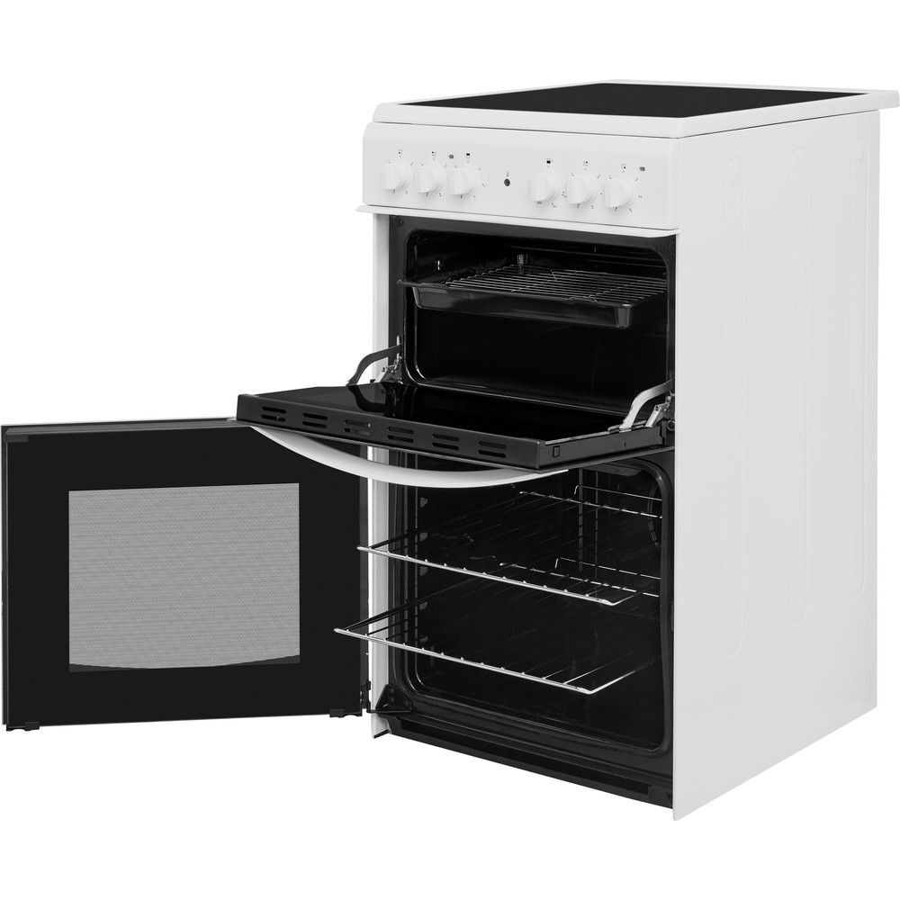 Indesit ID5V92KMW/UK cooker Freestanding cooker Electric Ceramic hob Black, White – image 2
