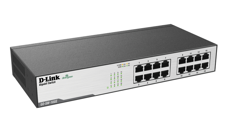 D-Link GO-SW-16GE network switch Unmanaged L2 Gigabit Ethernet (10/100/1000) 1U Black – image 2