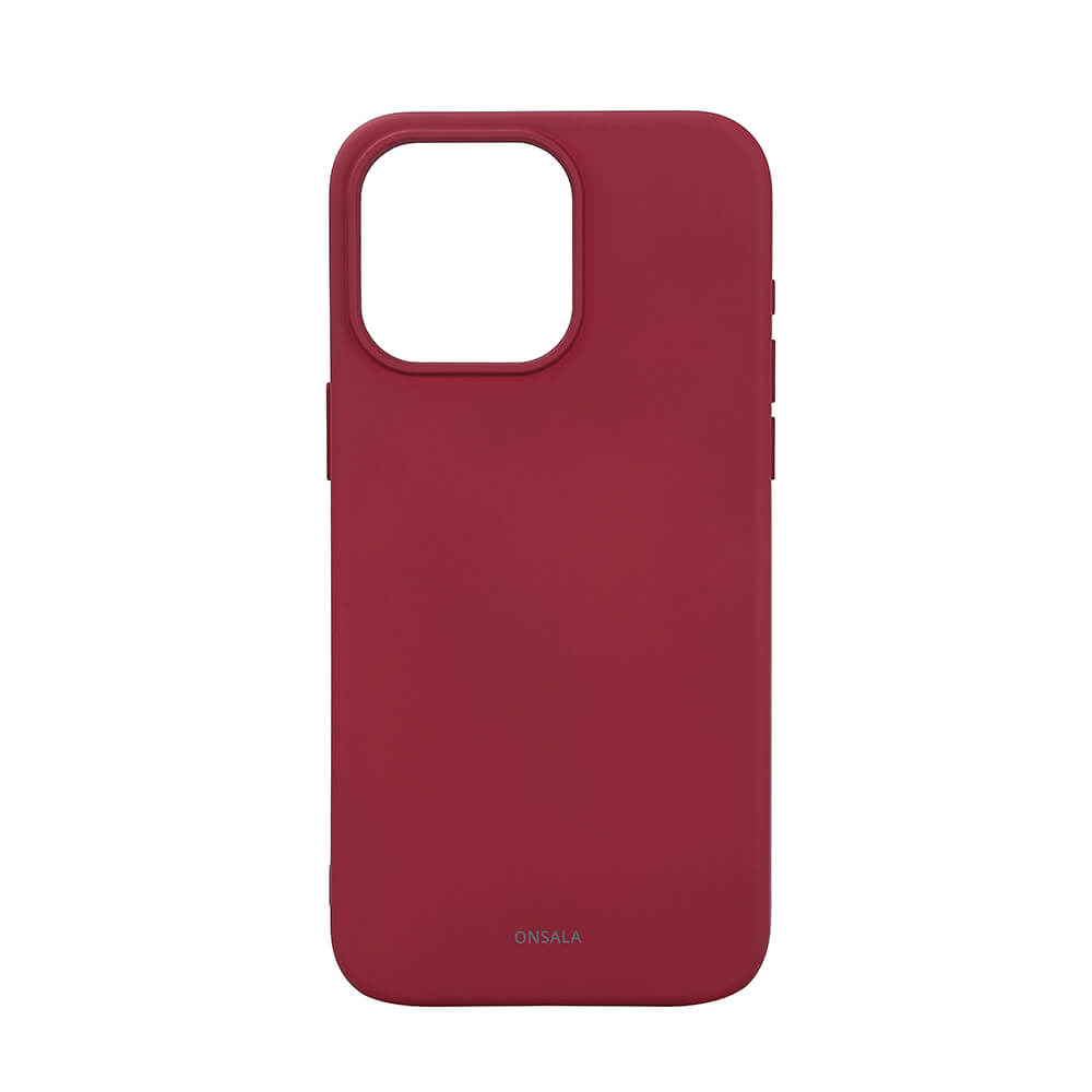Onsala Phone Case with Silicone Feel MagSeries Deep Red - iPhone 15 Pro Max