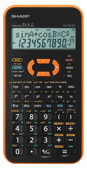 Sharp EL-531XHYRC calculator Pocket Scientific Orange