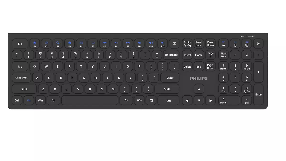 Philips 6000 series SPK6627B/93 keyboard Universal RF Wireless + Bluetooth QWERTY English Black