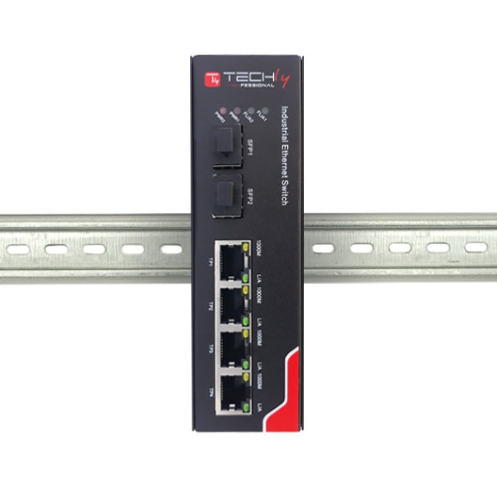 Techly I-SWHUB-IND3204 network switch Gigabit Ethernet (10/100/1000) Black – image 1