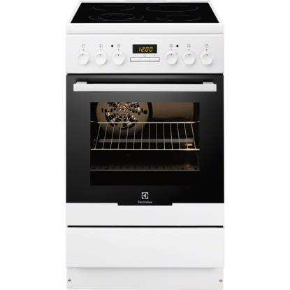 Electrolux EKC54500OW cooker Freestanding cooker Electric Ceramic hob Black, White