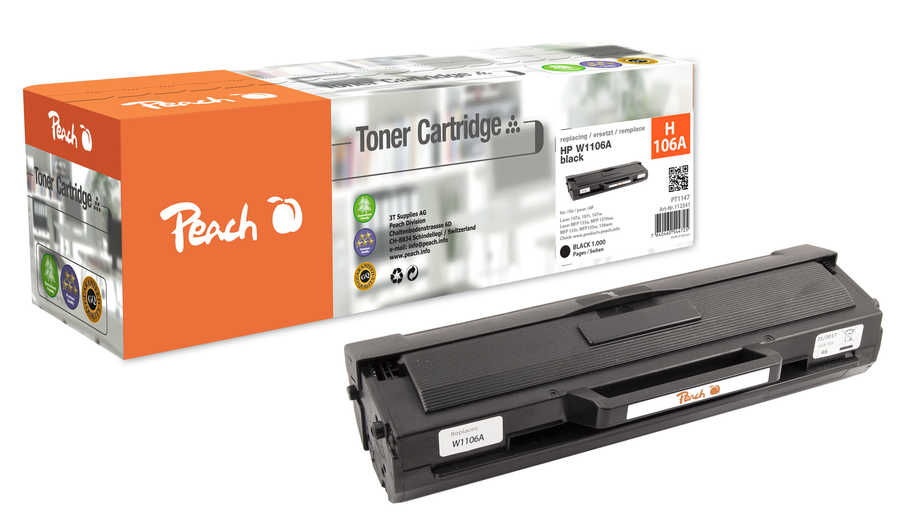 Peach PT1147 toner cartridge 1 pc(s) Compatible Black