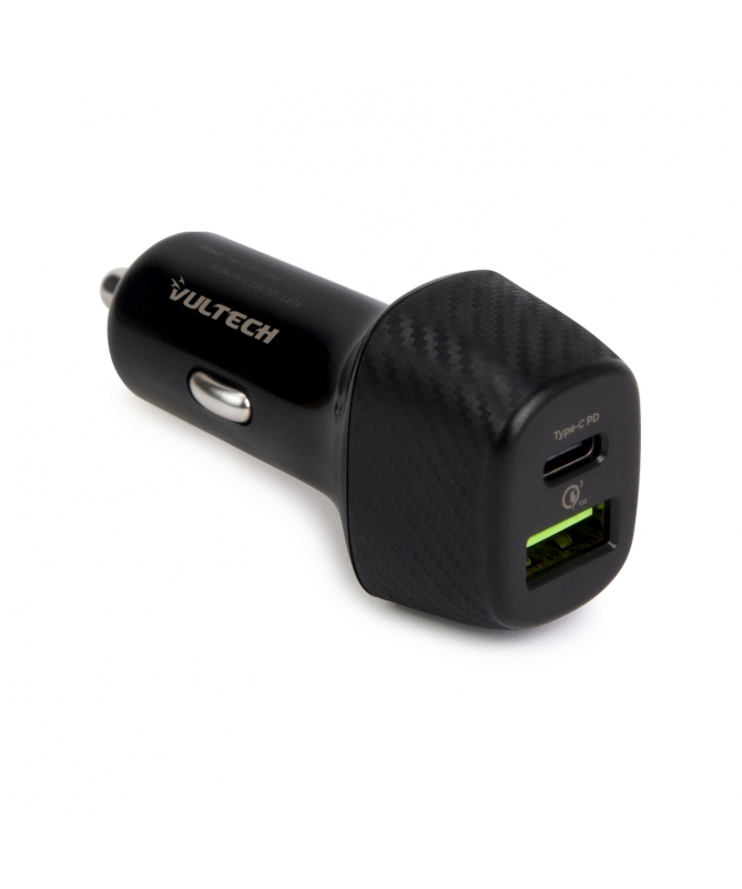 Vultech CA-2QP mobile device charger Headphones, Mobile phone, Smartphone, Tablet Black Cigar lighter Fast charging Auto
