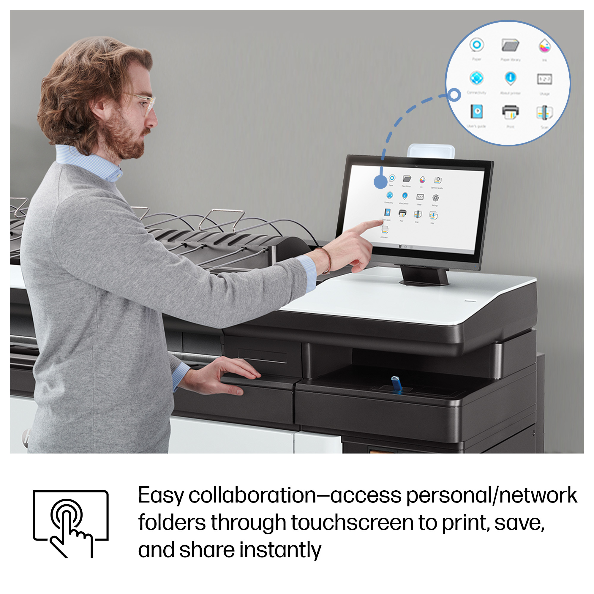 HP PageWide XL 3950 40-in Multifunction Printer with Top Stacker – image 4