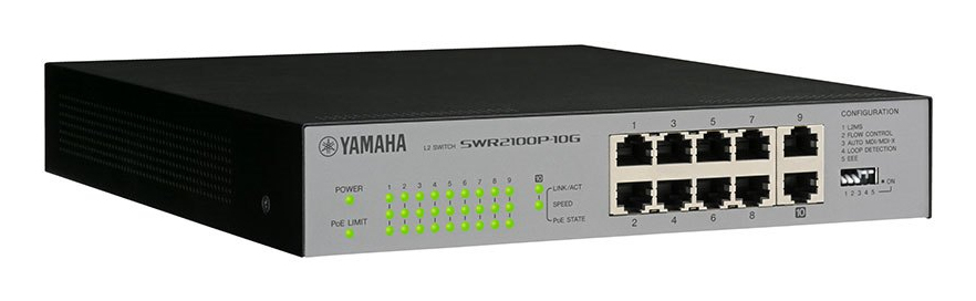 Yamaha SWR2100P-10G Unmanaged L2 Gigabit Ethernet (10/100/1000) Power over Ethernet (PoE) Black, Grey – image 3