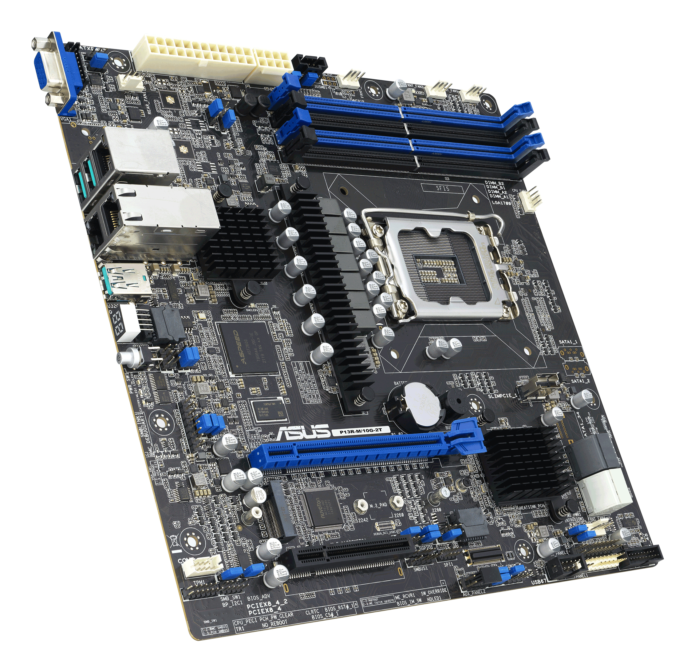 ASUS P13R-M/10G-2T - Motherboard - micro ATX - LGA1700 Socket - C262 Chipset - USB-C 3.2 Gen2, USB 3.2 Gen 1 - 2 x 10 Gigabit LAN - onboard graphics