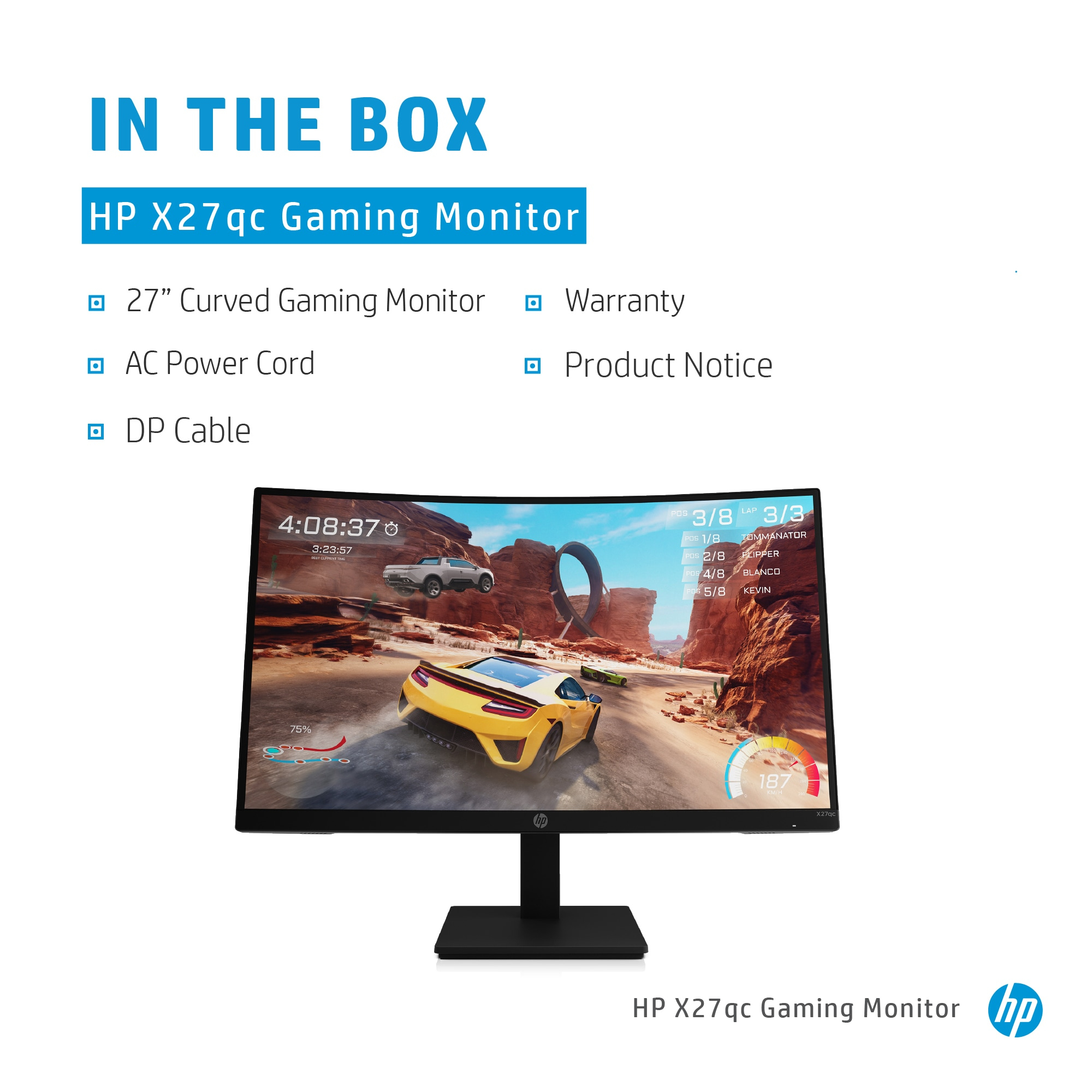 HP X27qc computer monitor – image 8