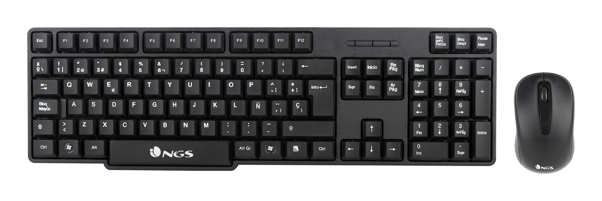 NGS - Combo de ratón y teclado inalámbricos NGS Euphoria.