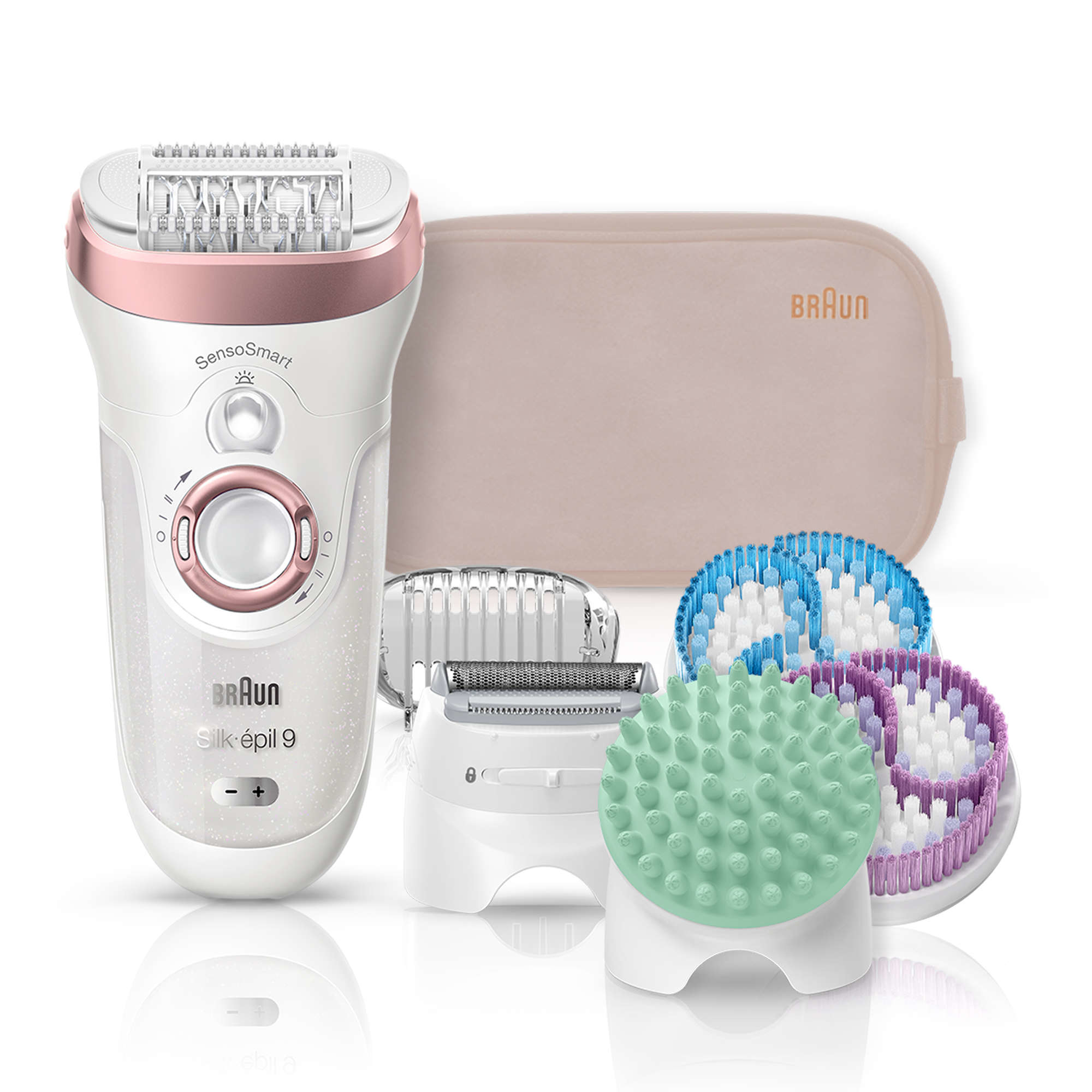 Braun Silk-épil 9 81702657 epilator 40 tweezers Rose gold, White