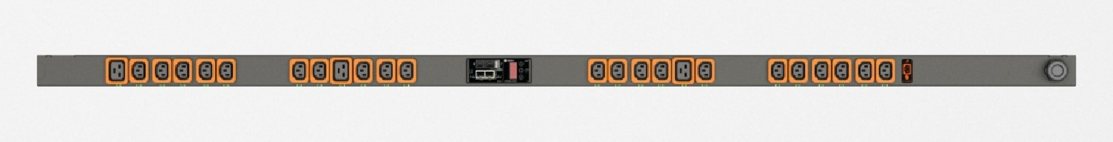 Vertiv MNR3EGB0-24PK38-2TL21A0A10-S-A power distribution unit (PDU) 24 AC outlet(s) 0U Black