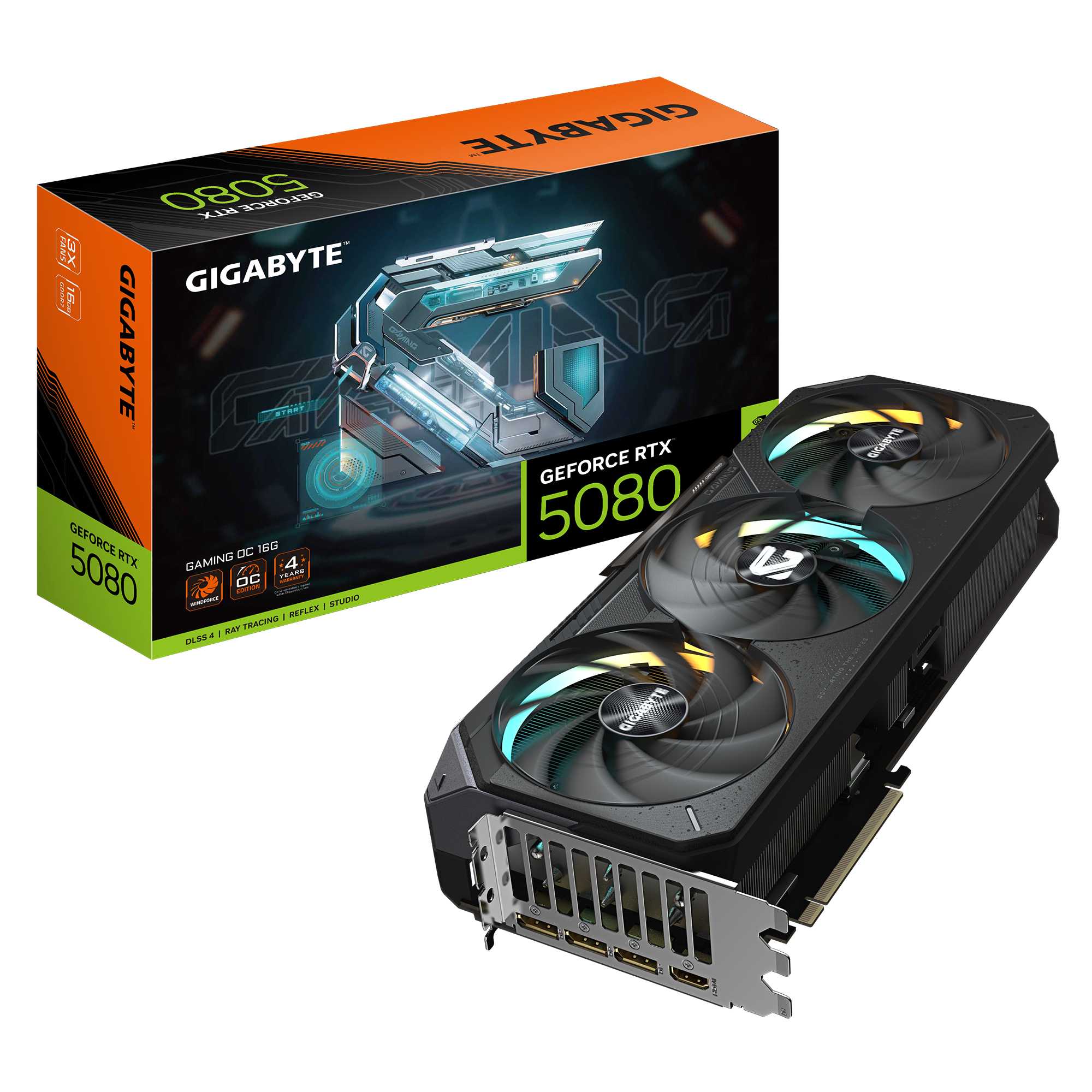 GIGABYTE GeForce RTX 5080 GAMING OC 16G Scheda Grafica - 16GB GDDR7 256 bit PCI-E 5.0 2730MHz Core Clock 3 x DisplayPort 1 x HD