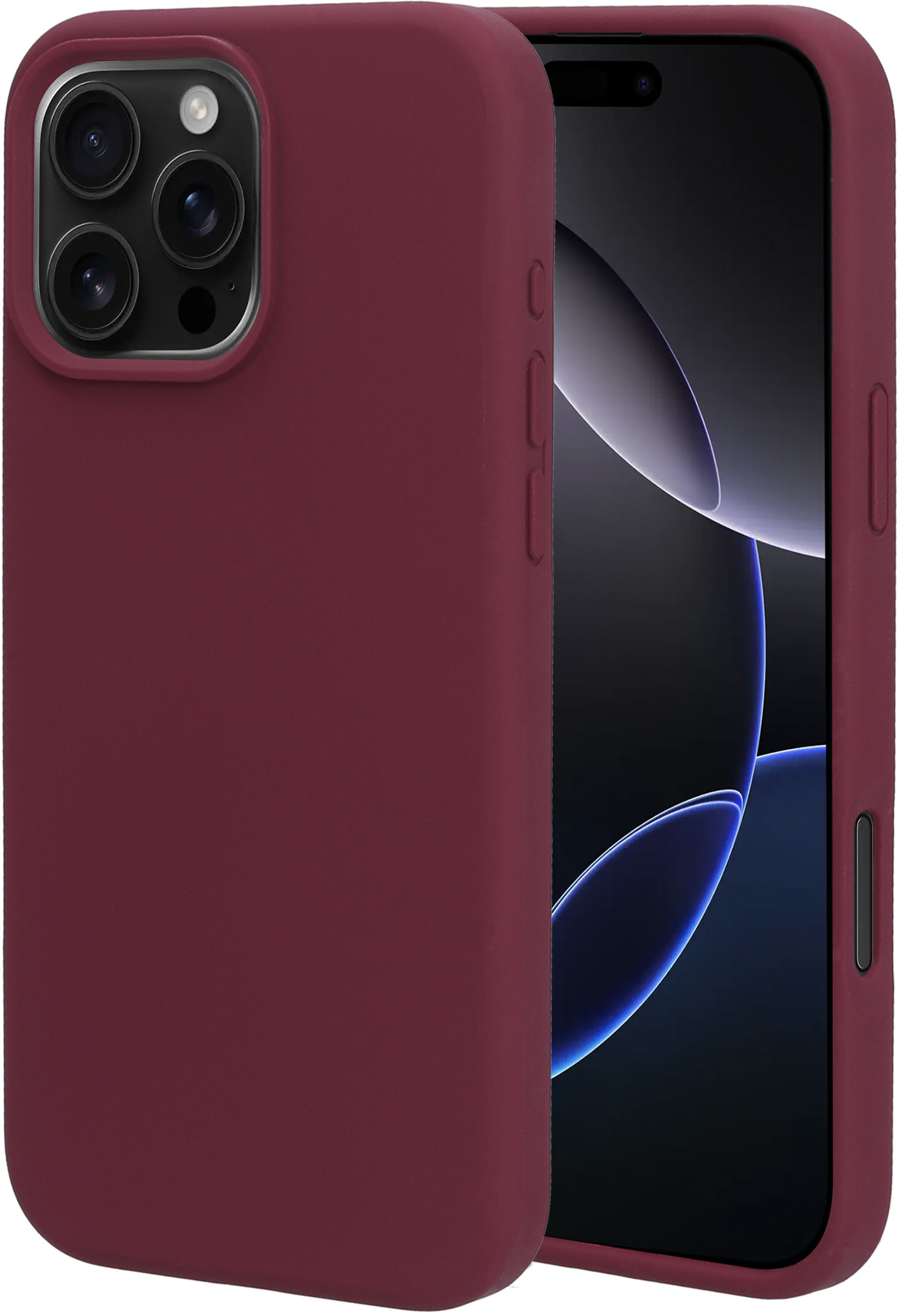 Mobiparts Silicone Cover Apple iPhone 16 Pro Max Plum Red – image 1