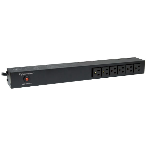 CyberPower PDU15B6F8R power distribution unit (PDU) 14 AC outlet(s) 1U Black – image 1