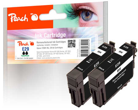 Peach 320113 ink cartridge 2 pc(s) Compatible Black