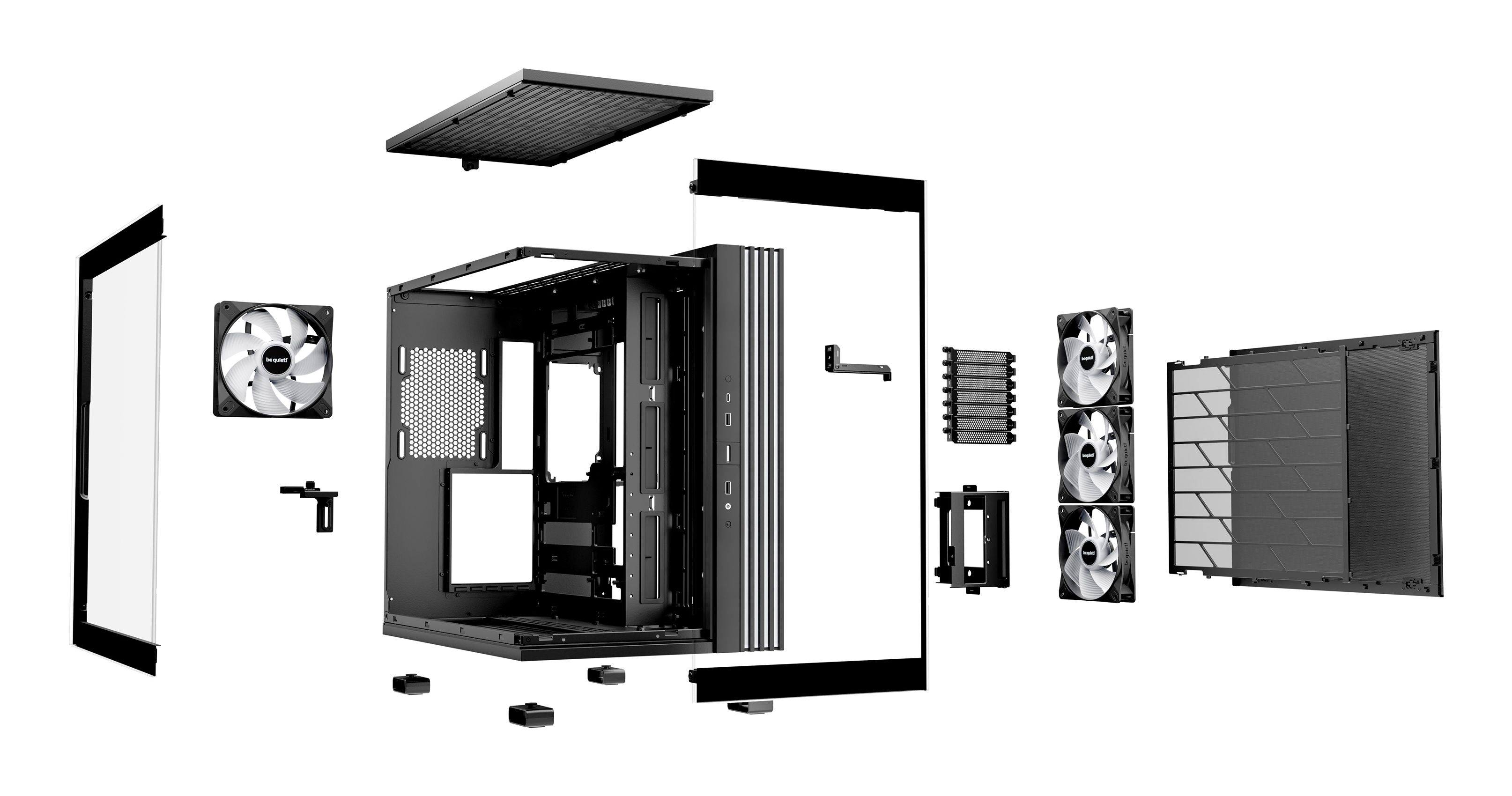 Gabinete Gamer be quiet! LIGHT BASE 600 LX Black - Media Torre - ATX/M-ATX/Mini-ATX - 4 Ventiladores - Panel Lateral - Negro - BGW67 Gabinete Gamer be quiet! LIGHT BASE 600 LX Black - Media Torre - ATX/M-ATX/Mini-ATX - 4 Ventiladores - Panel Lateral - Negro - BGW67
