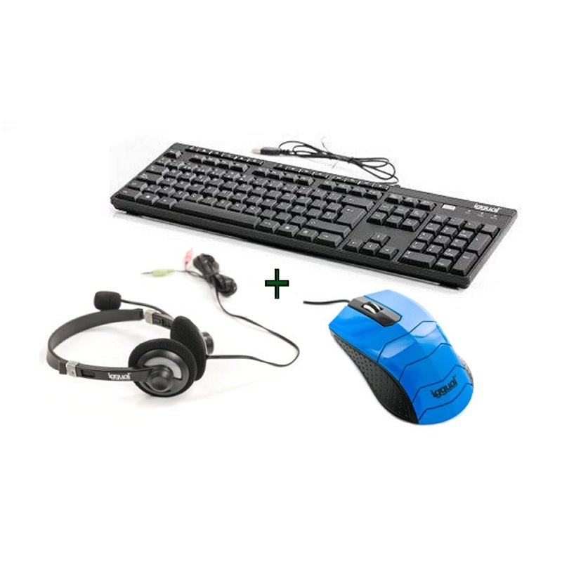 iggual KITIGGTAR keyboard Mouse included Home USB Spanish Black