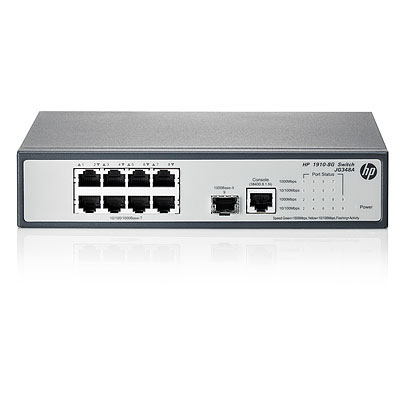 HP 1910-8G Managed L3 Gigabit Ethernet (10/100/1000) 1U Black