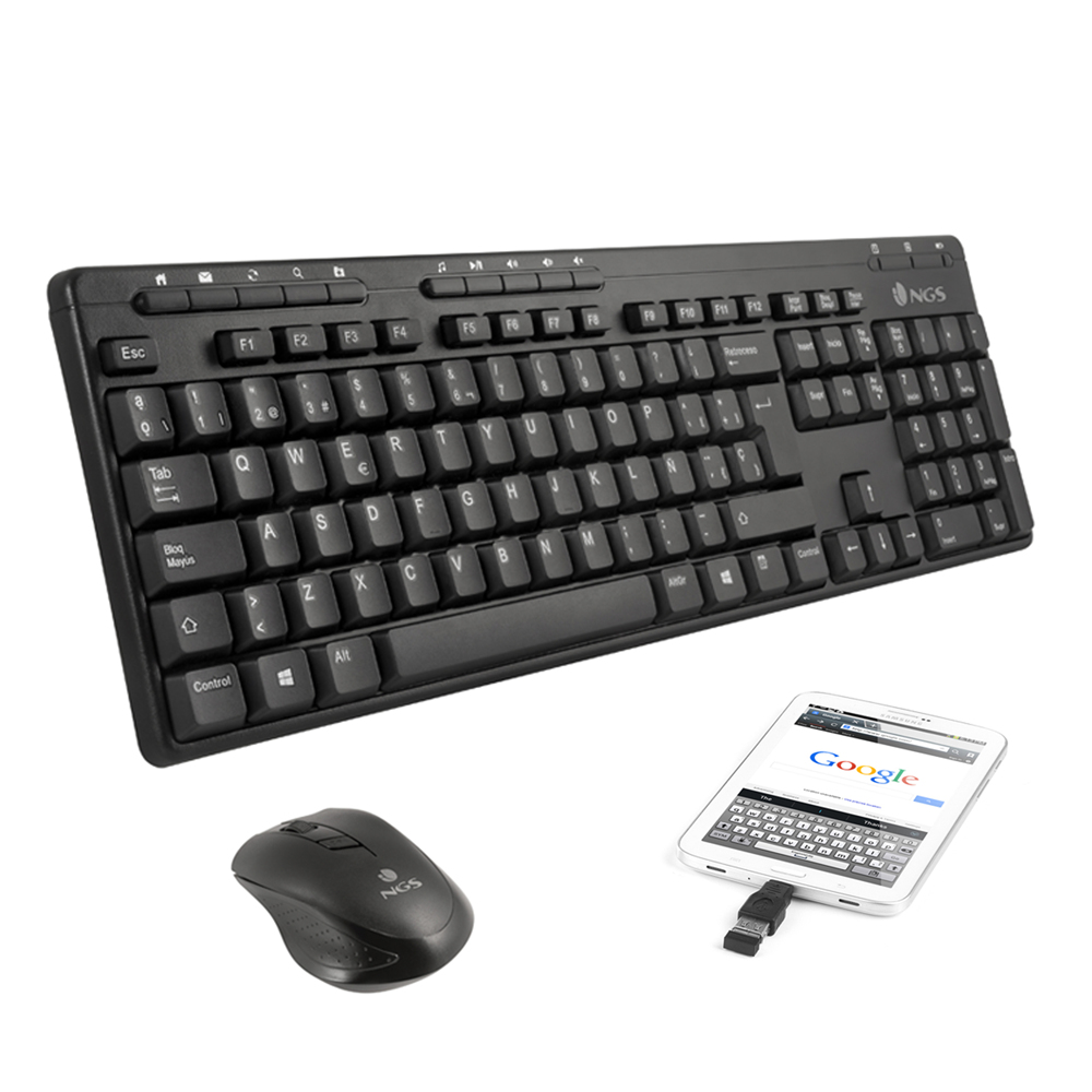 NGS EPSILONKIT keyboard Mouse included RF Wireless QWERTY English Black