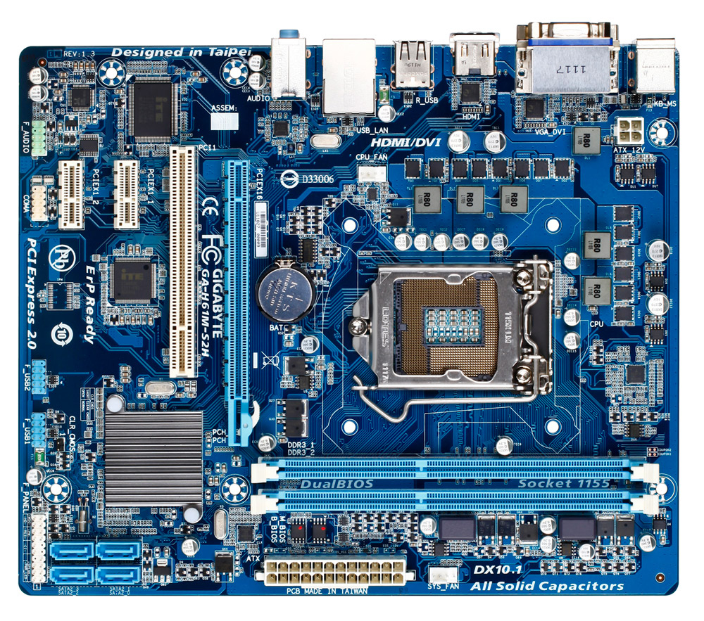 GIGABYTE GA-H61M-S2H motherboard Intel® H61 LGA 1155 (Socket H2) micro ATX – image 1