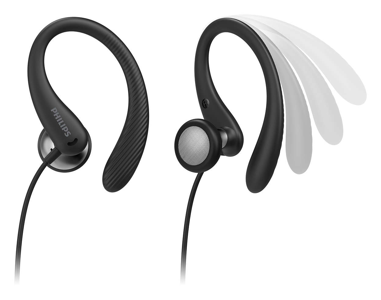 Philips TAA1105BK/00 headphones/headset Wired Ear-hook, In-ear Sports Black – image 3
