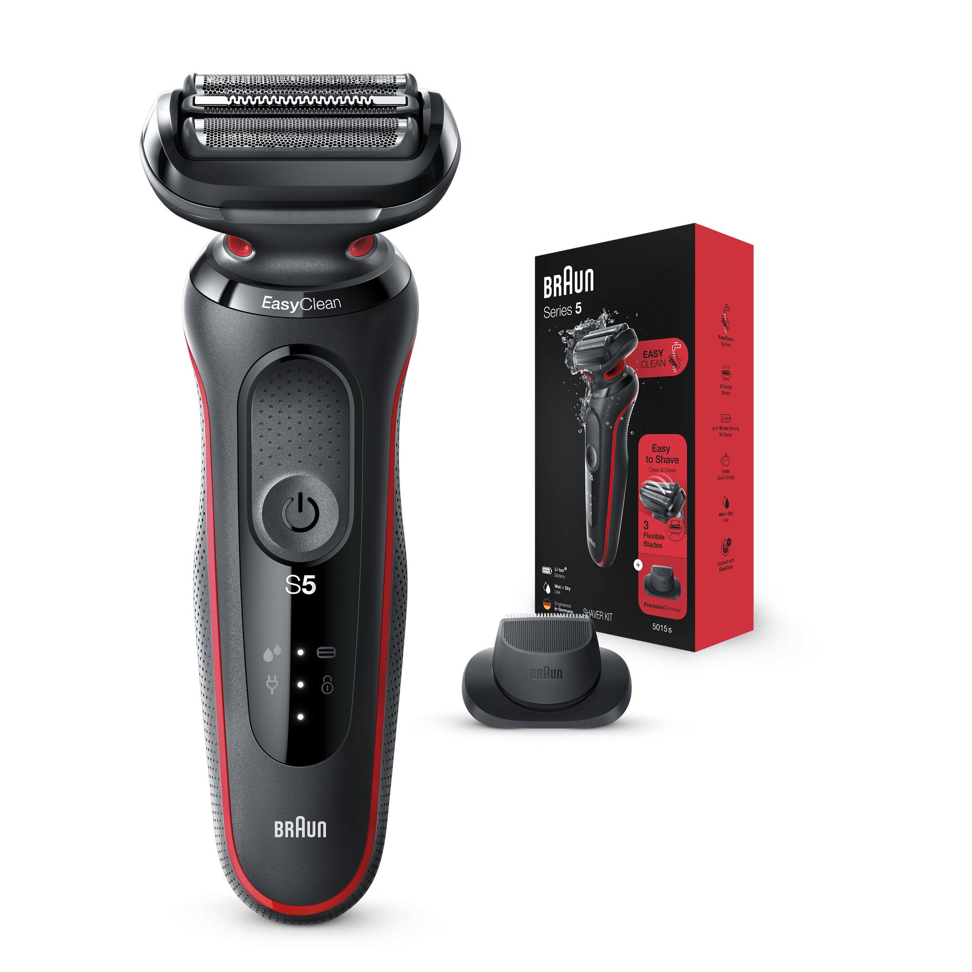 Braun Series 5 50-R1200s Foil shaver Trimmer Red – image 1