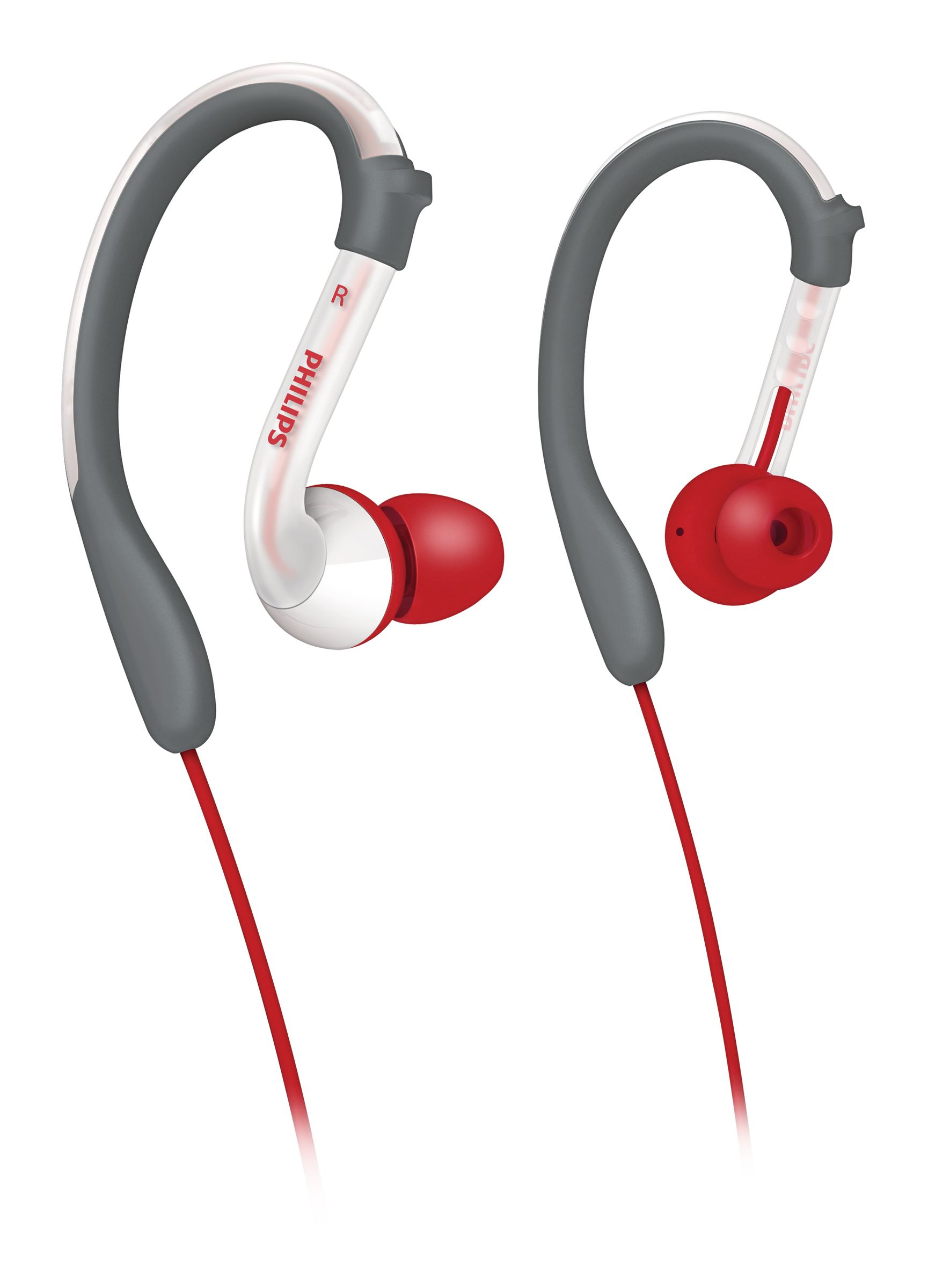 Philips ActionFit TCH300/10 headphones/headset Wired Ear-hook, In-ear Grey, Red, White