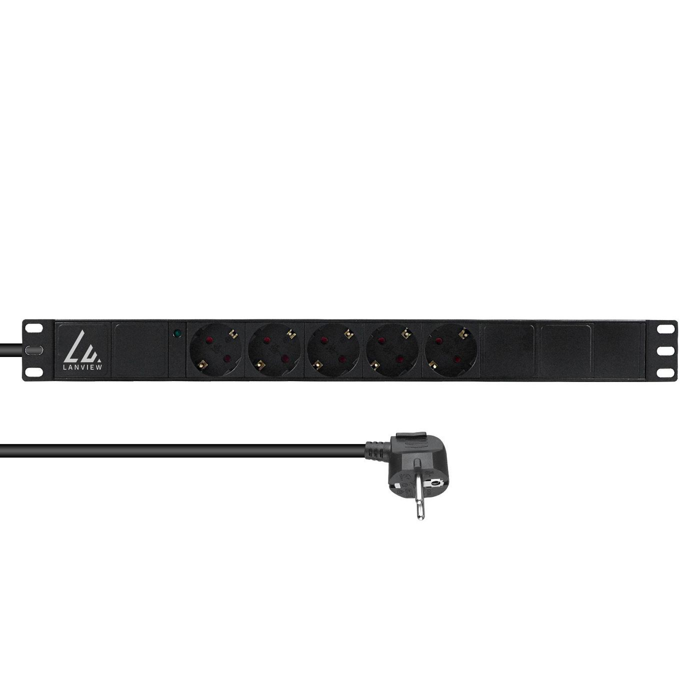 Lanview LVR-3MSCH-LIC-SCH5 power distribution unit (PDU) 5 AC outlet(s) 1U Black – image 1