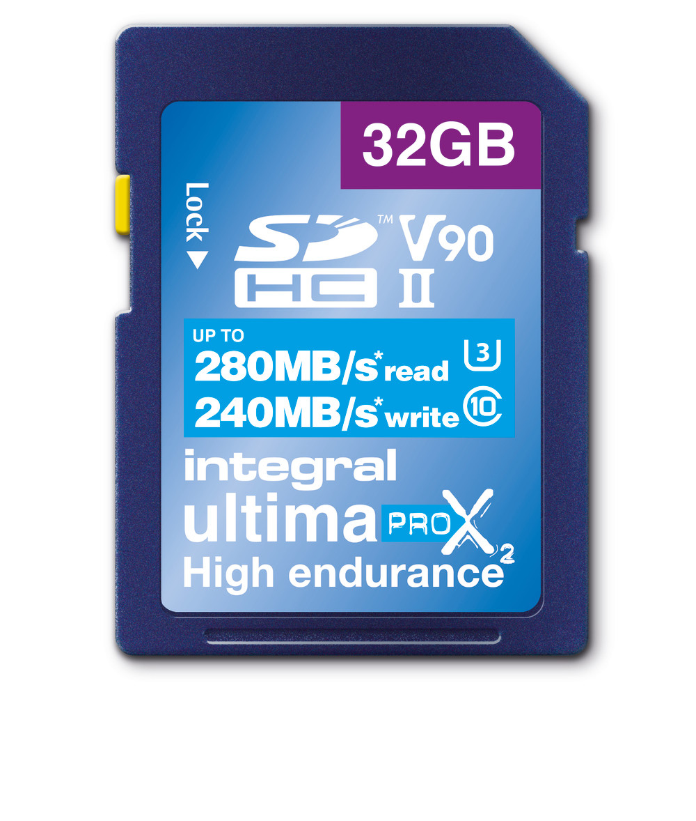 Integral 32GB SDHC UHS 2 U3 CL10 V90 UP TO R-280 W-240 MBS