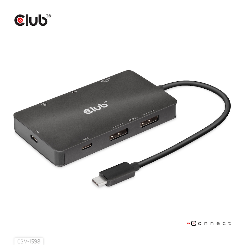 CLUB3D USB Gen2 Type-C to Dual DisplayPort 4k60Hz 7-in-1 HUB – image 1