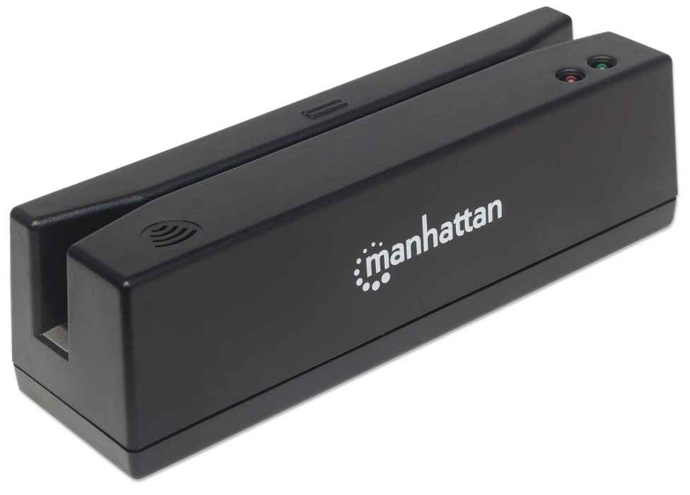 Manhattan USB-A Magnetic Strip Card Reader, Triple Track Reader, Keyboard Wedge Decoder, Cable 1.5m, Black, Three Year Warranty – image 2