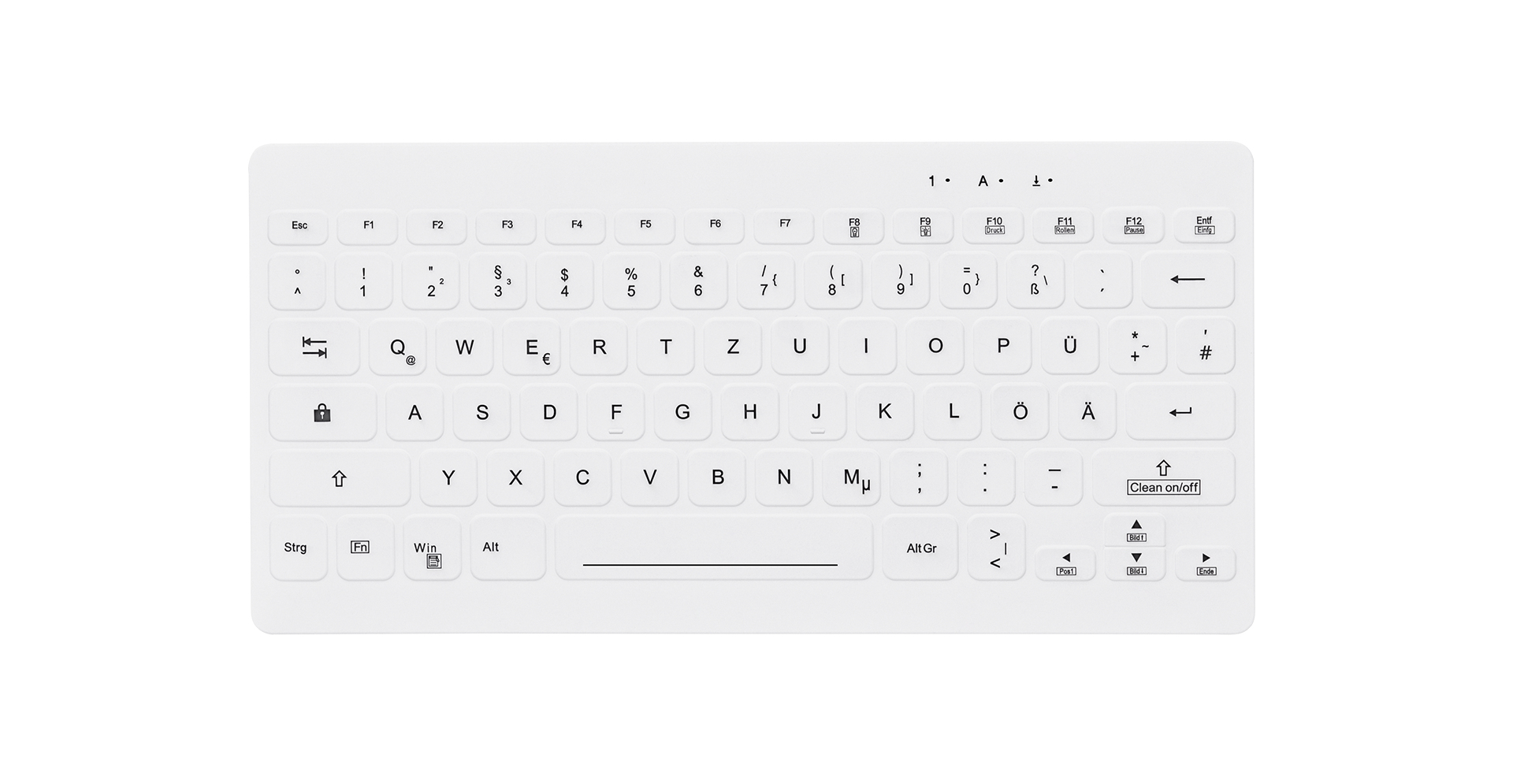 Contour ACTIVE KEY Mini Hygiene Tastatur Ultraflat weiß Mäuse & Tastaturen