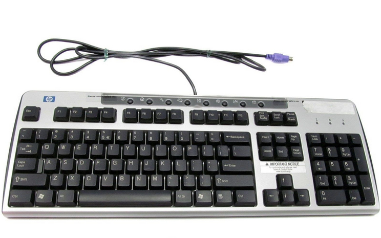 HP 323686-111 keyboard PS/2 Swiss Black, Silver